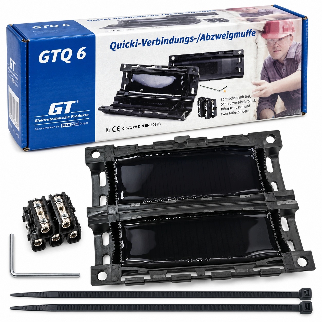 Nátrubek Gtq 6 IP68 Pro Kabely 5x2,5 mm Kabelový Konektor Vodotěsný 10x1 mm