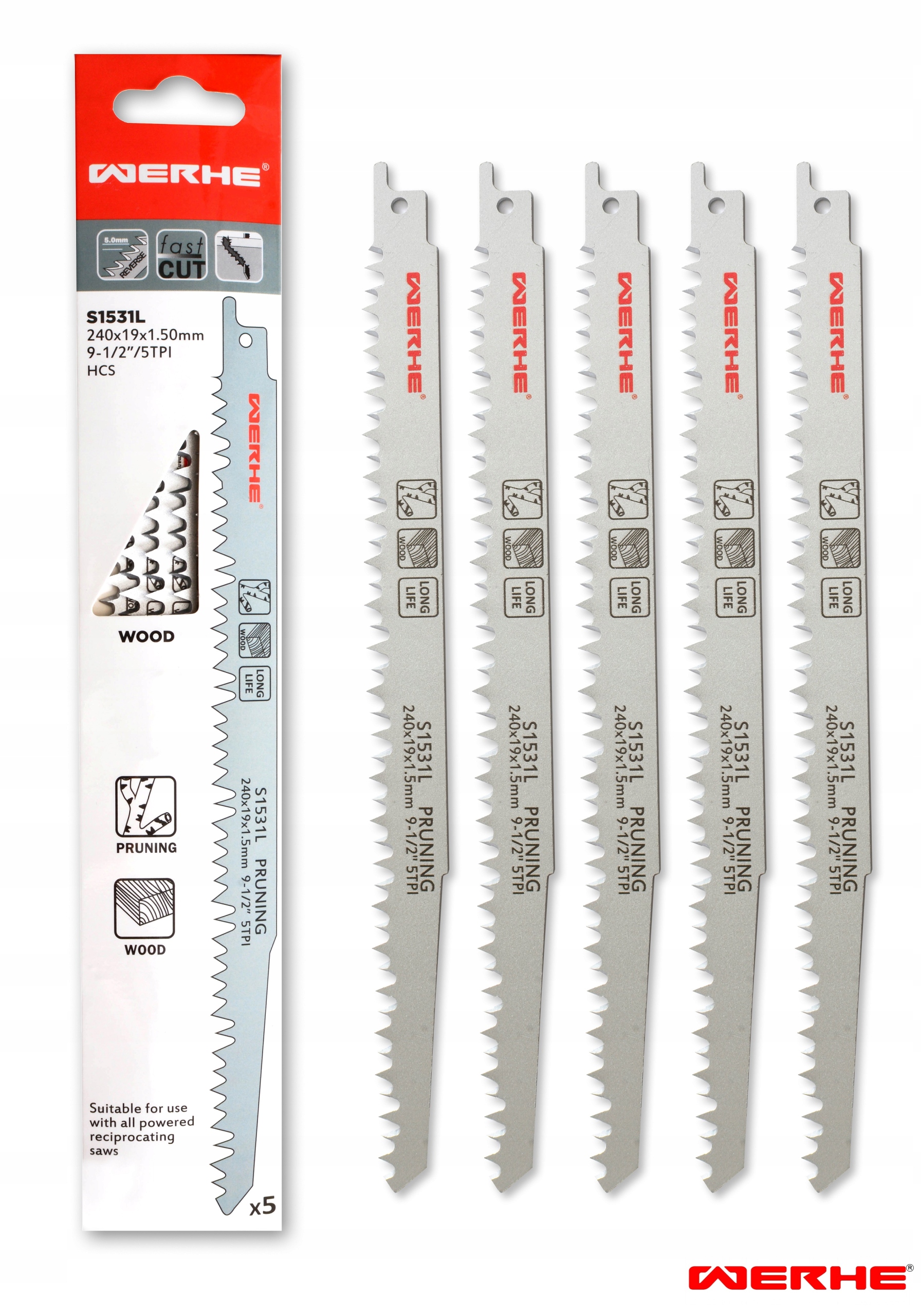

Brzeszczot do drewna i gałęzi- 5x C240mm S1531L