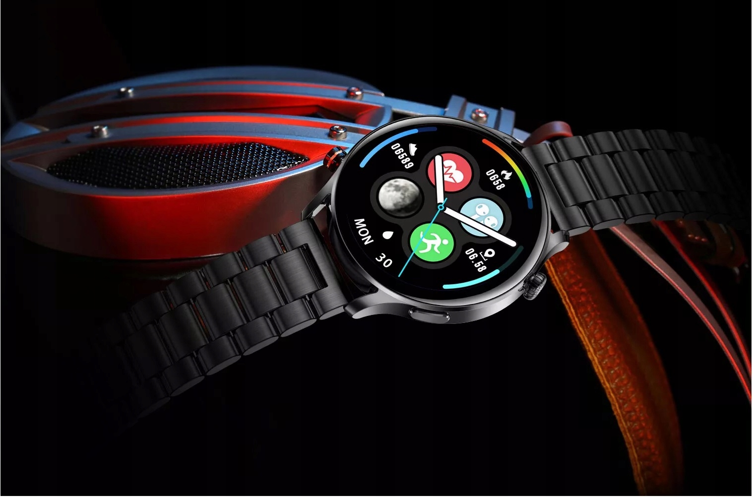 SMARTWATCH ZEGAREK MĘSKI ROZMOWY PL MENU 2 PASKI Lokalizator GPS brak informacji
