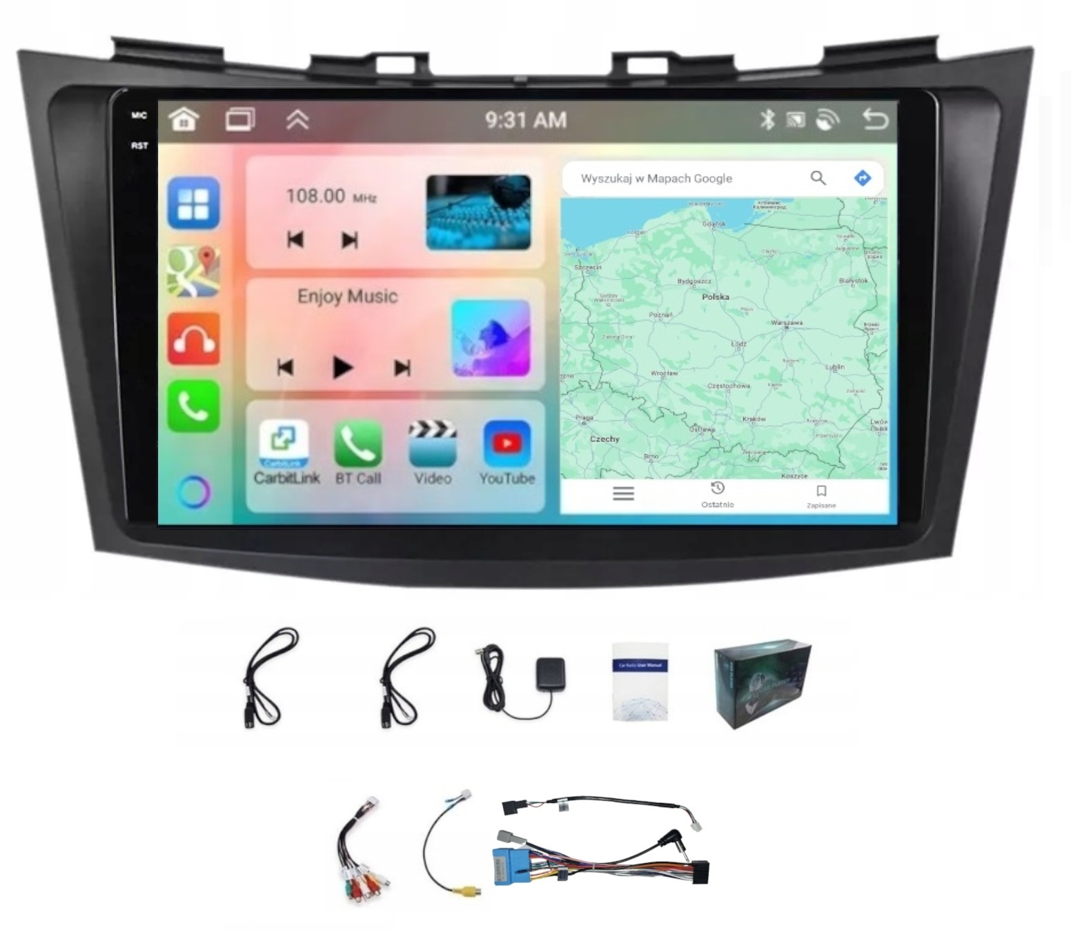 Rádio Navigácia Carplay Suzuki Swift 2011-2015 Wifi Android 4GB 64GB