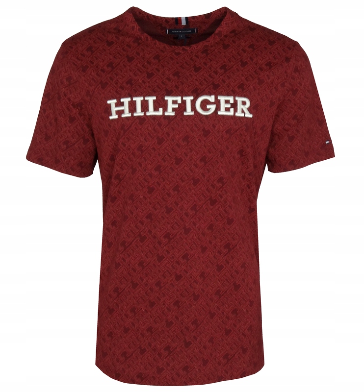 Tommy Hilfiger, pánské tričko, logo, bordó, M