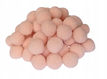 Kolorowe pompony 1,5cm 50szt jasny beż