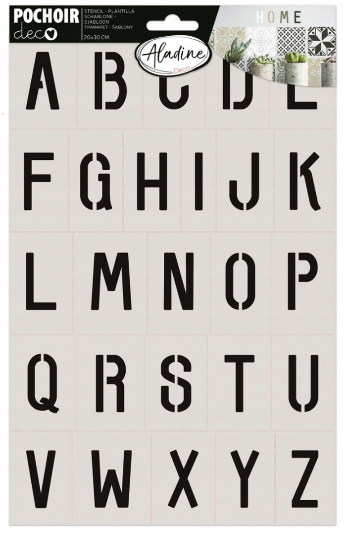SZABLON 30X20 CM ALFABET 1