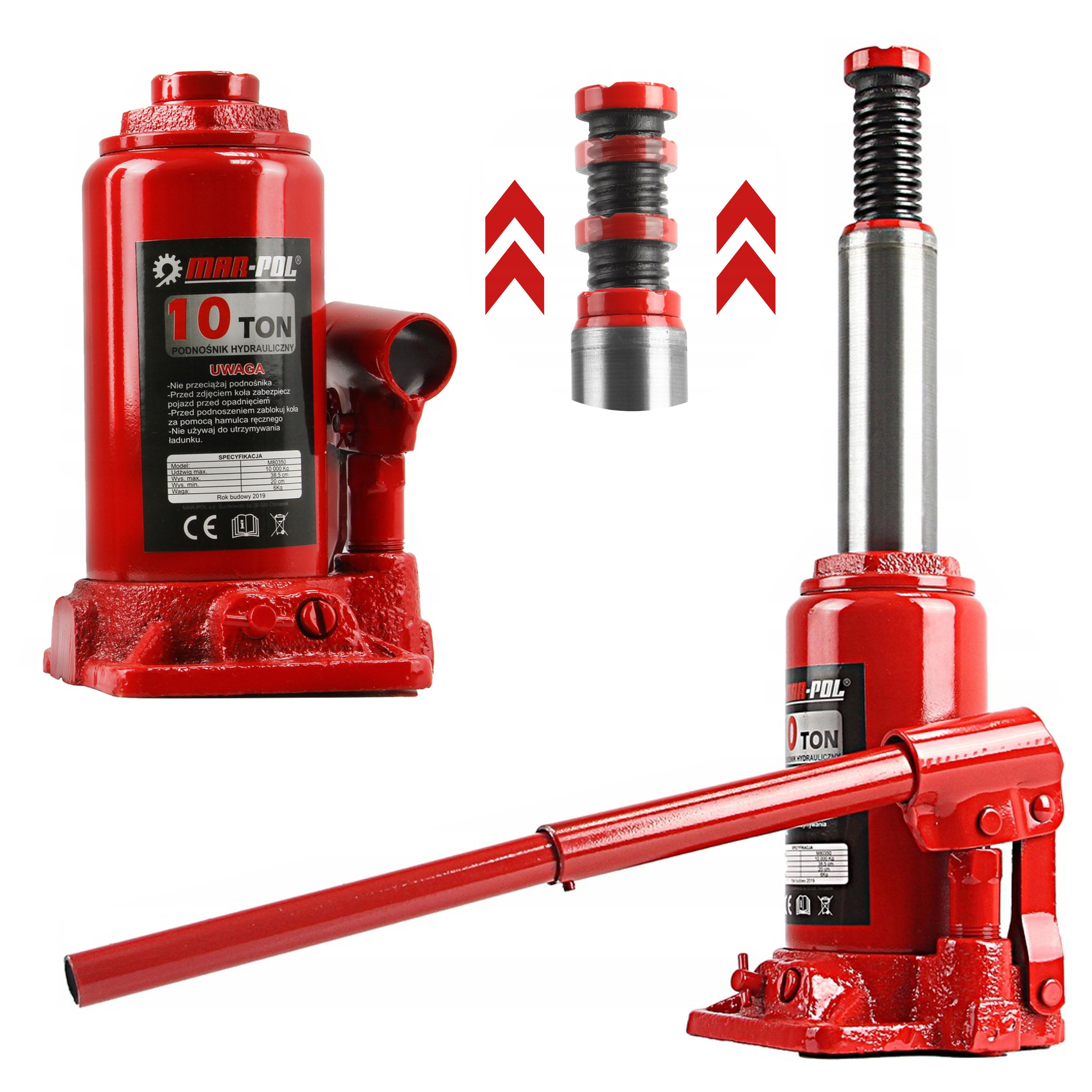 

Podnośnik Słupkowy 10T 10000kg Lewarek Hydrauliczn