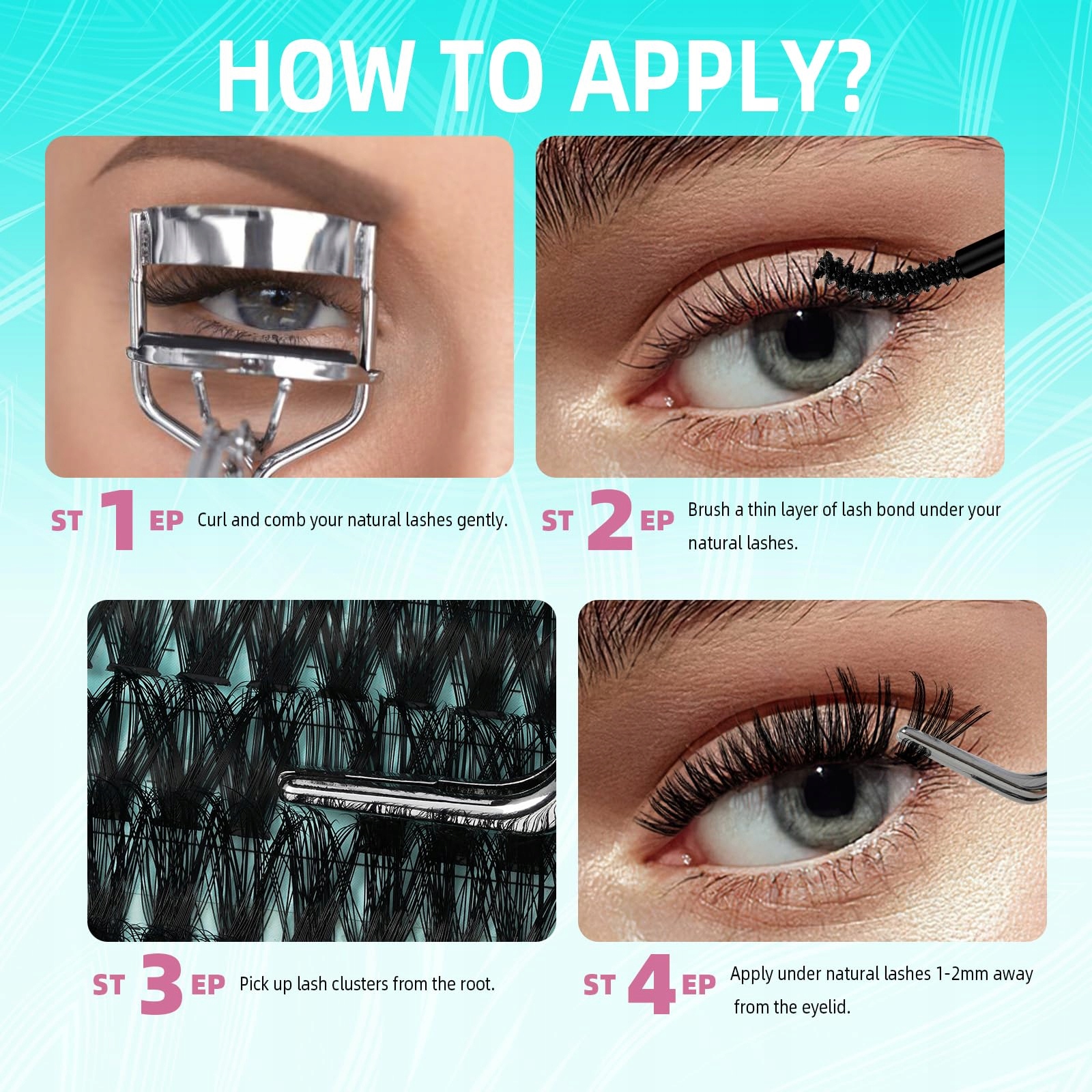 AMZGIRL LASH KIT WIMPERNWELL: ZESTAW DO PRZEDŁUŻANIA RZĘS 280 SZTUK — miniatura 6