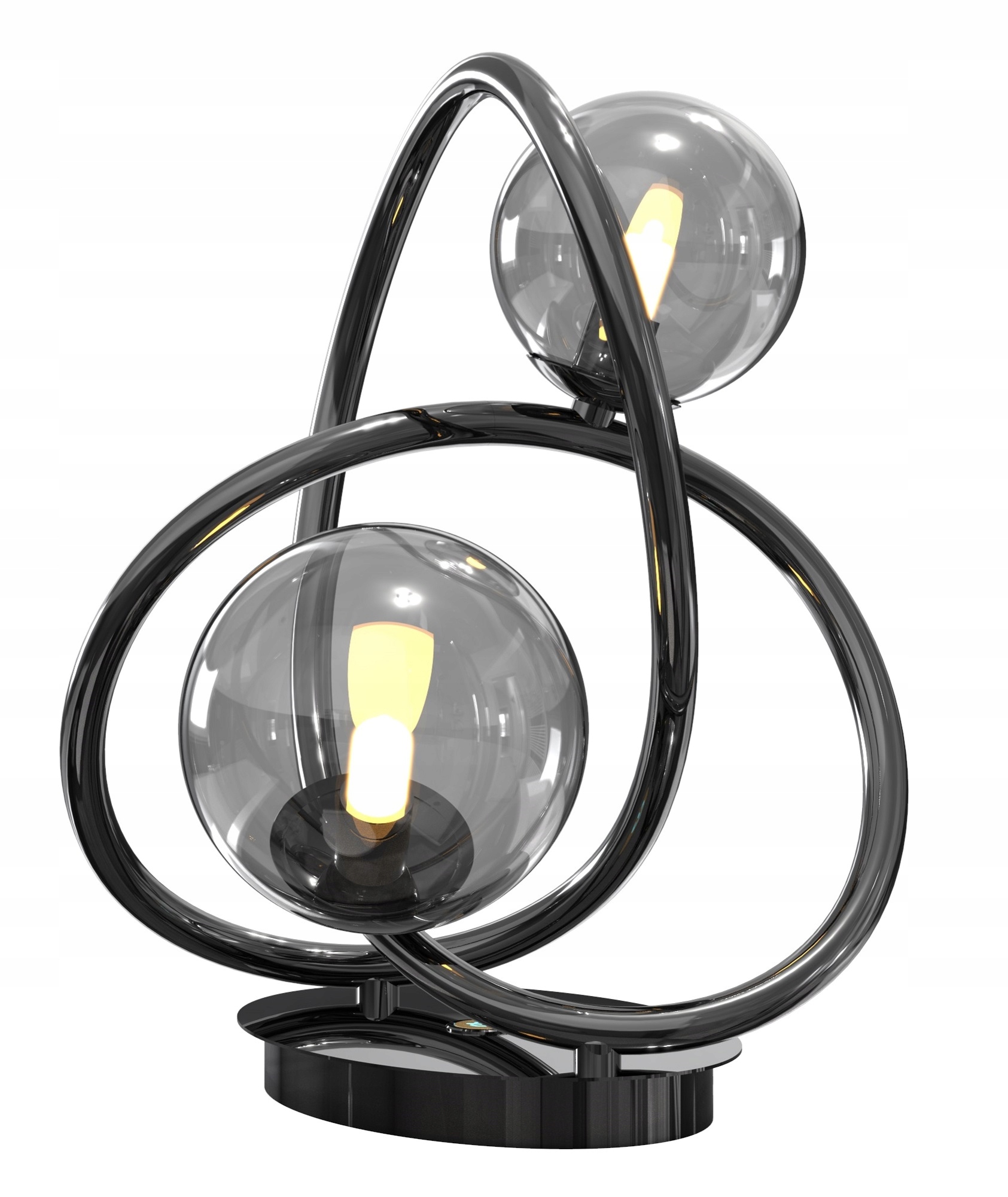 Stolová lampa Malta 2 dymové tienidlá Teplá Ozdobná Barva čierna