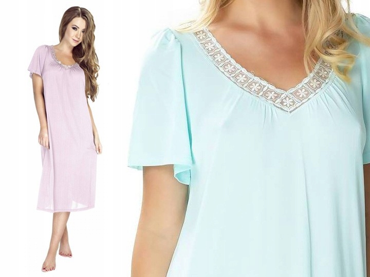 

koszula nocna Dla Puszystej Z Jedwabiu 3XL Róż 52