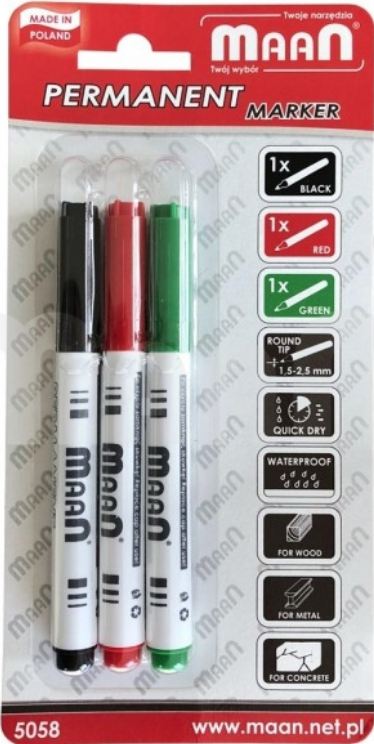 

Marker permanentny Blister (3 kolory)
