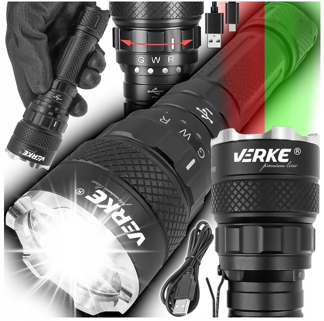 LAMPKA WARSZTATOWA LED LATARKA AKUMULATOROWA TAKTYCZNA WOJSKOWA SZPERACZ