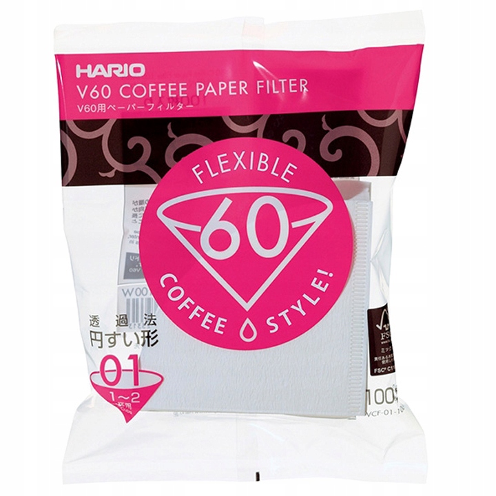 

Hario Filtry papierowe do dripa V60-01 Vcf 100 W