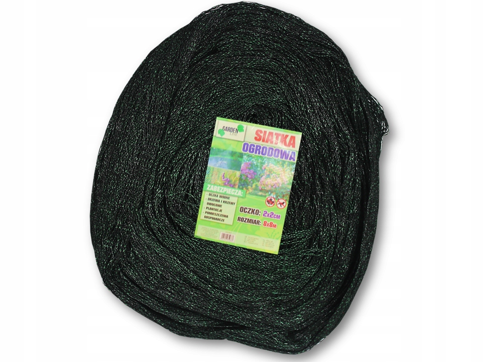 Siatka przeciw ptakom 8x8 64 metry kwadratowe do sadu ogrodu szpilki
