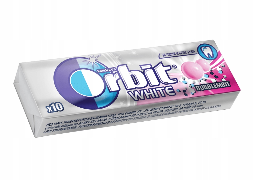 Levně Orbit White Bez Cukru žvýkačky s příchutí Žvýkačky 14 g 30 kusů