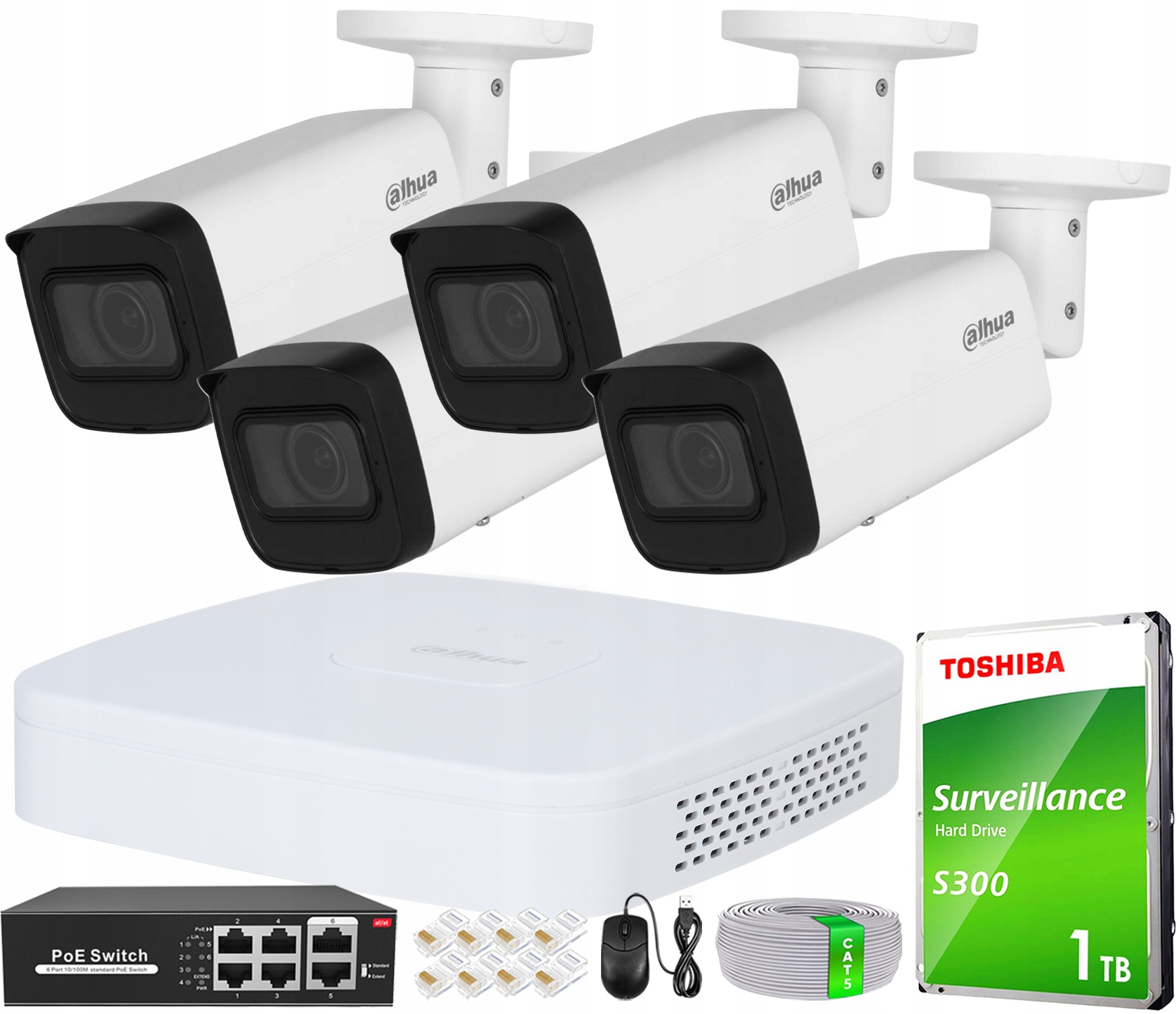 Monitorovanie Ip Sada 4Mpx kamier Zoom x5 Záznamník 8 kanálov Disk 1TB