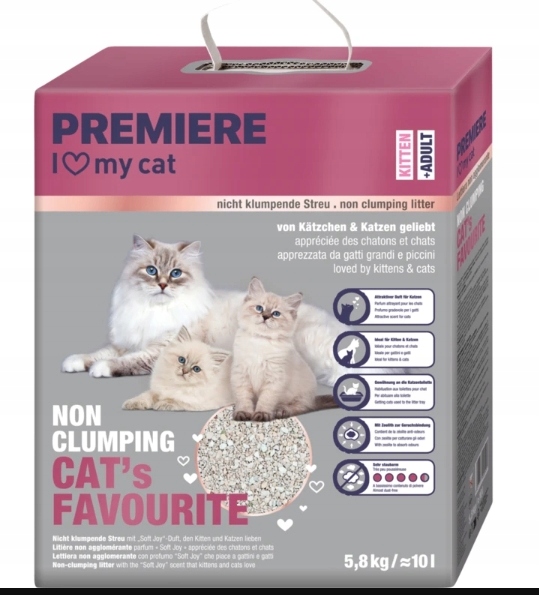 Levně stelivo pro koťata a dospělé kočky Premiere Cat’s Favourite 10L