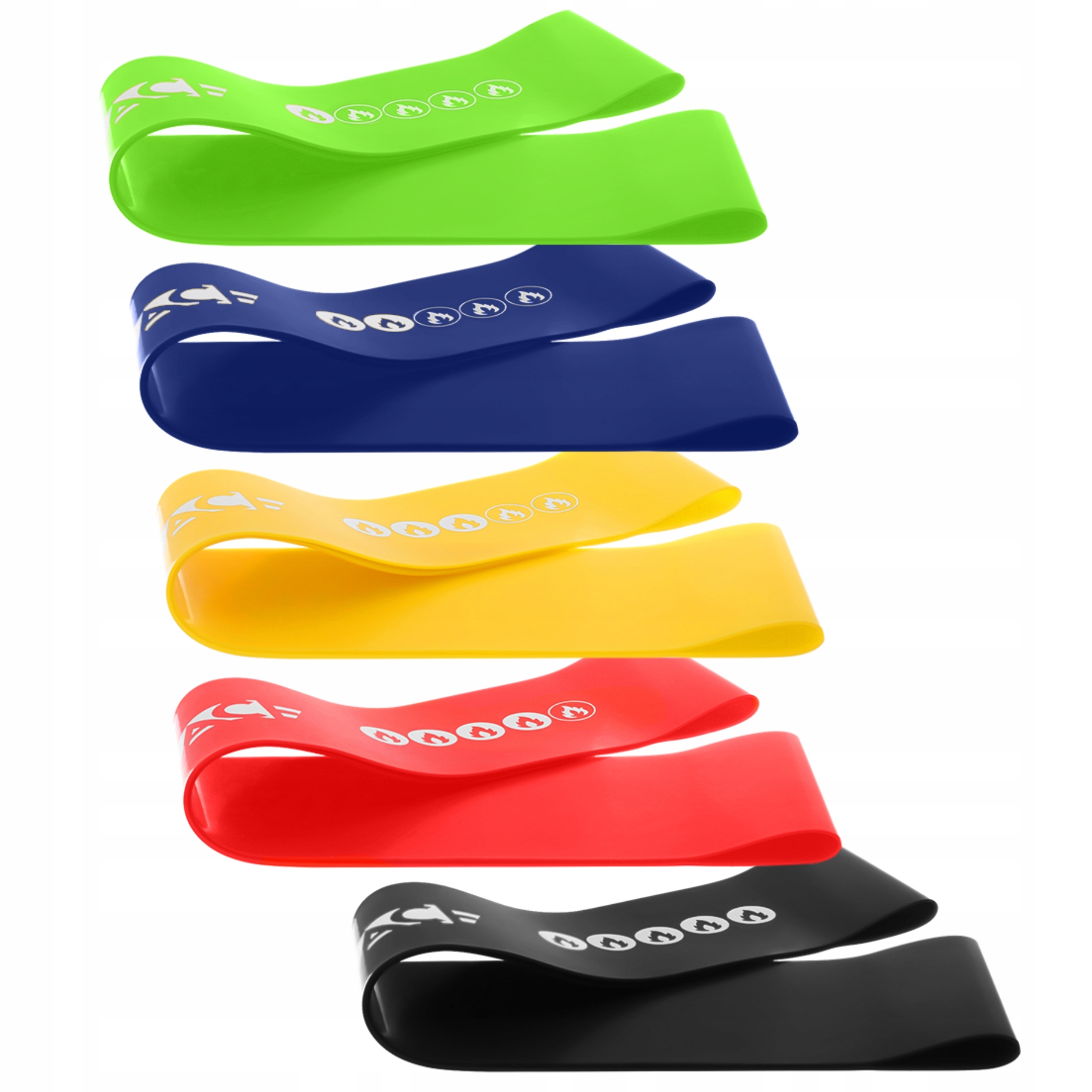ZESTAW 5 GUM TAŚM OPOROWYCH MINI BAND DO ĆWICZEŃ Szerokość 50 mm