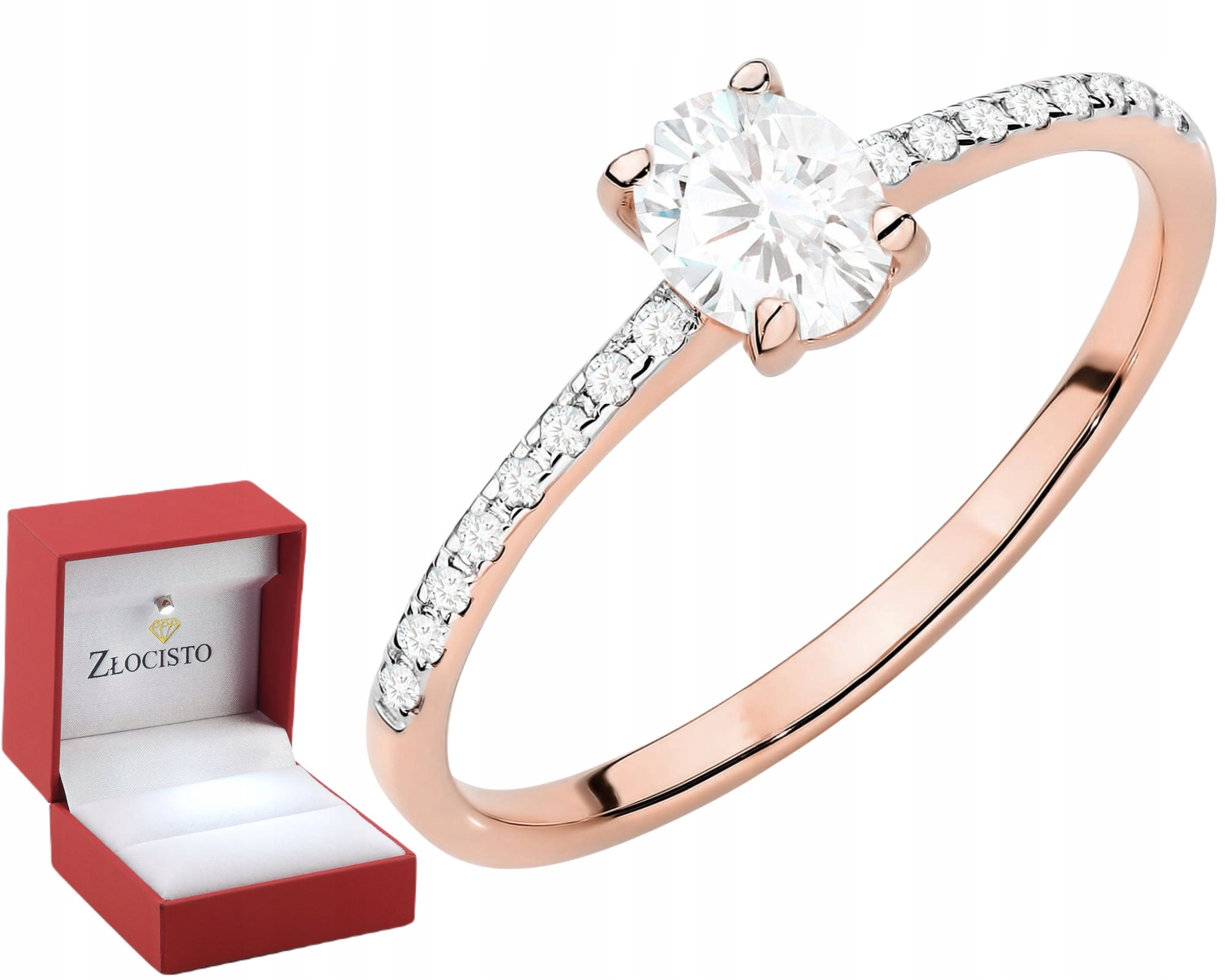 Zlatý Prstýnek Laboratorní Diamanty Gravírování Bonus 585 Růžové Zlato