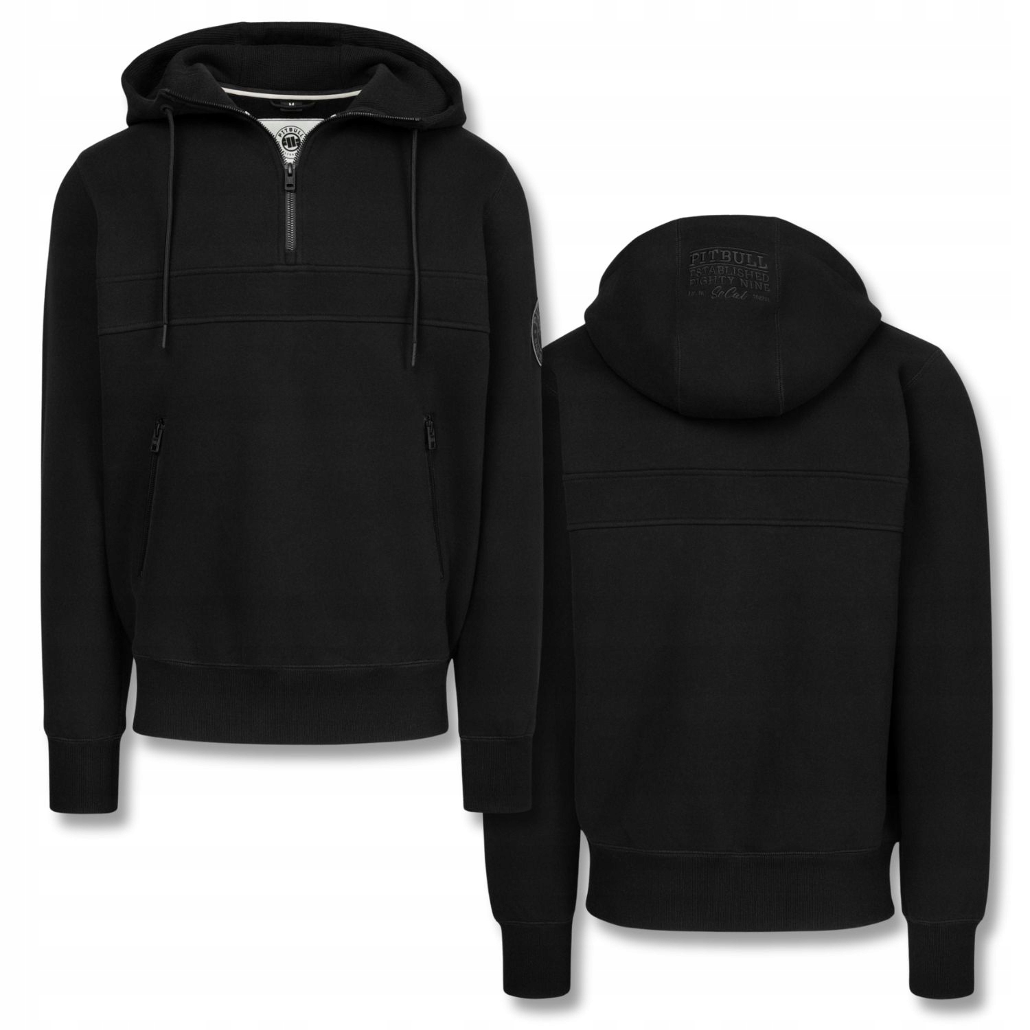 Pánská mikina s kapucí Pitbull Gibson na Poloviční Zip Klokanka Kapsy na Zip