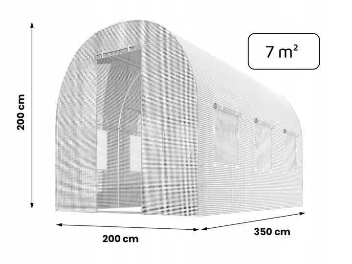 Szklarnia tunel foliowy foliak 350x200 7m + GRATIS