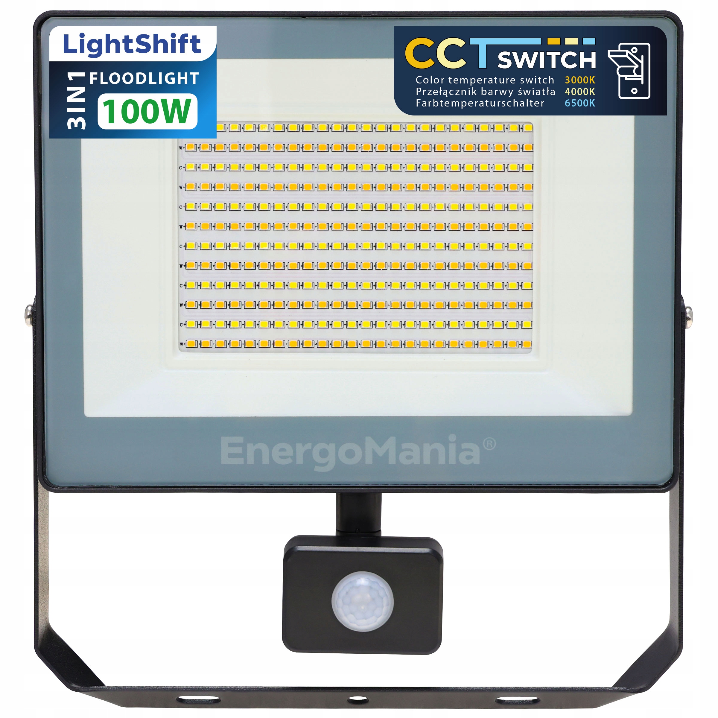 Led reflektor LightShift 100W 13500 lm, senzor pohybu, proměnlivá barva