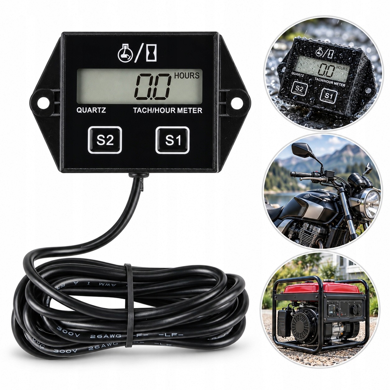 Elektroniczny Licznik Motogodzin Rpm Do Silników 2T 4T Motocykl Quad