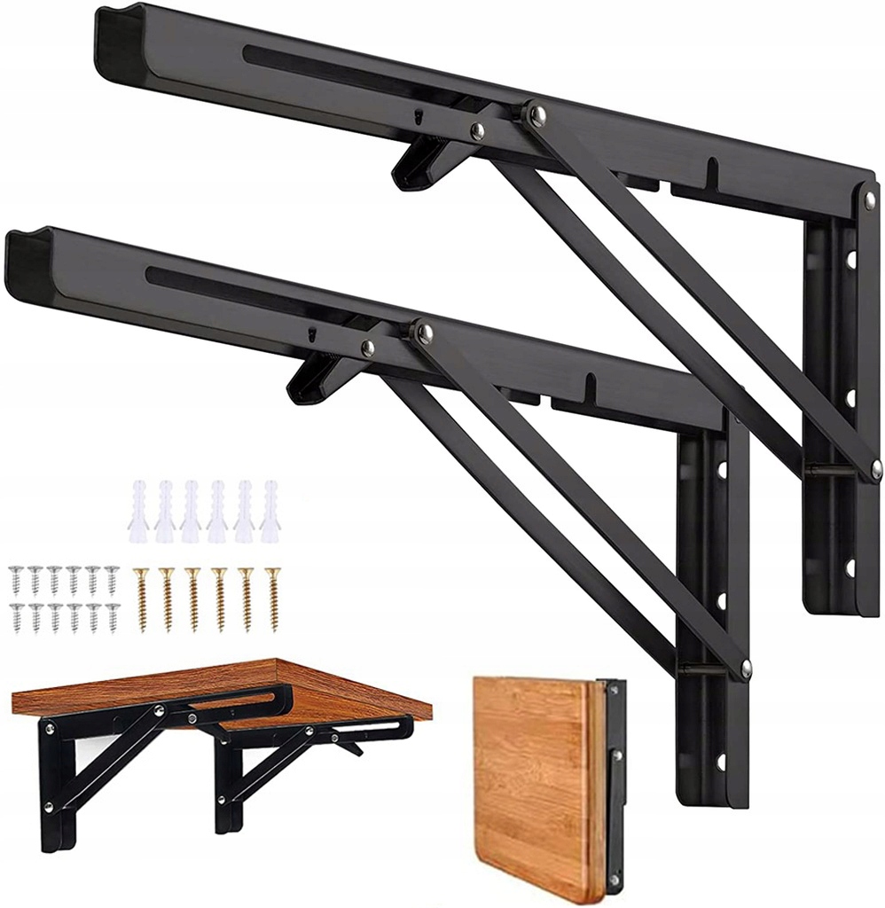 WSPORNIK PODPÓRKA PÓŁKI SKŁADANY ZAWIAS STOŁOWY TRÓJKĄTNE WSPORNIKI 2 PCS