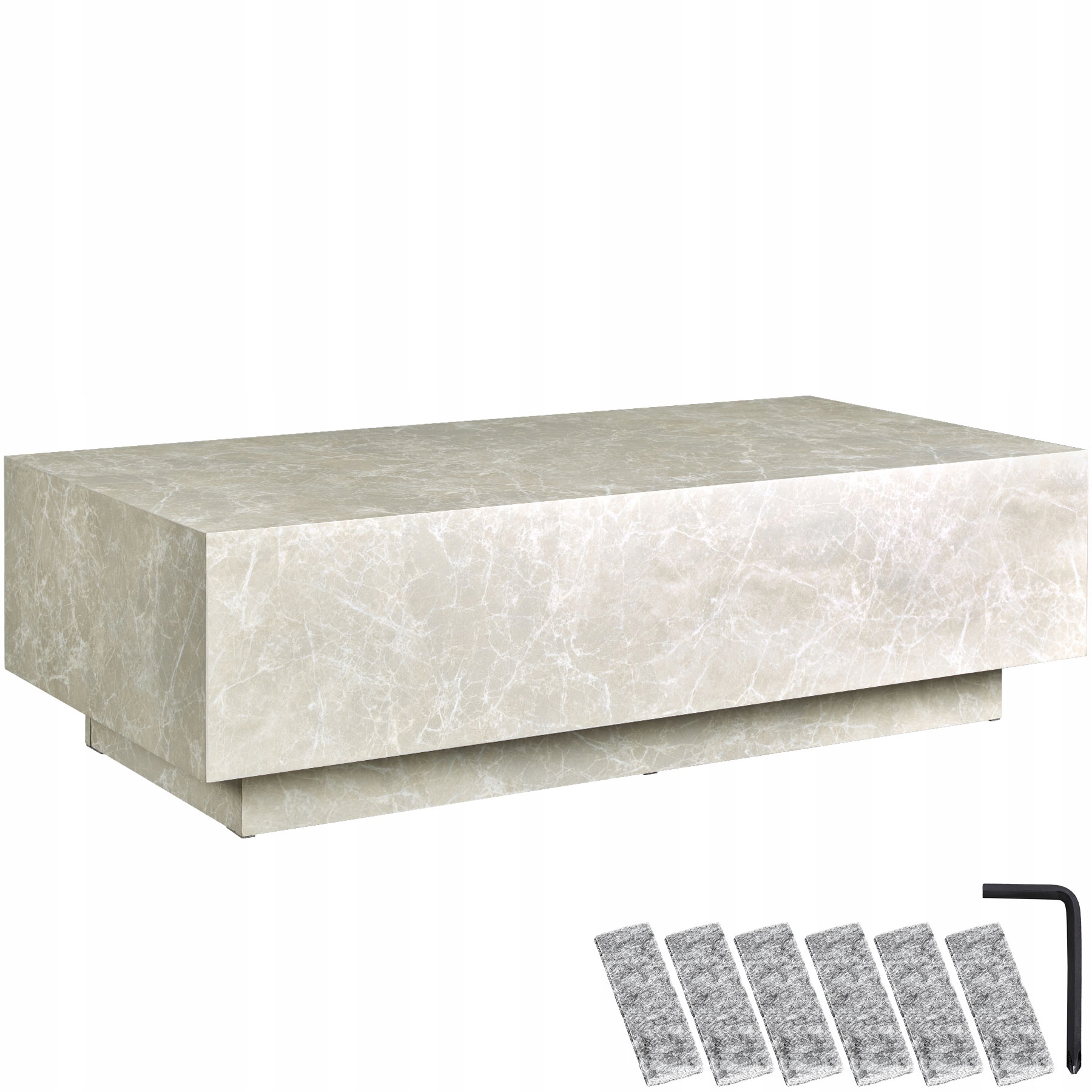 Stolik kawowy tectake Lasley trawertynowy 120x60 cm Mdf, 45 kg