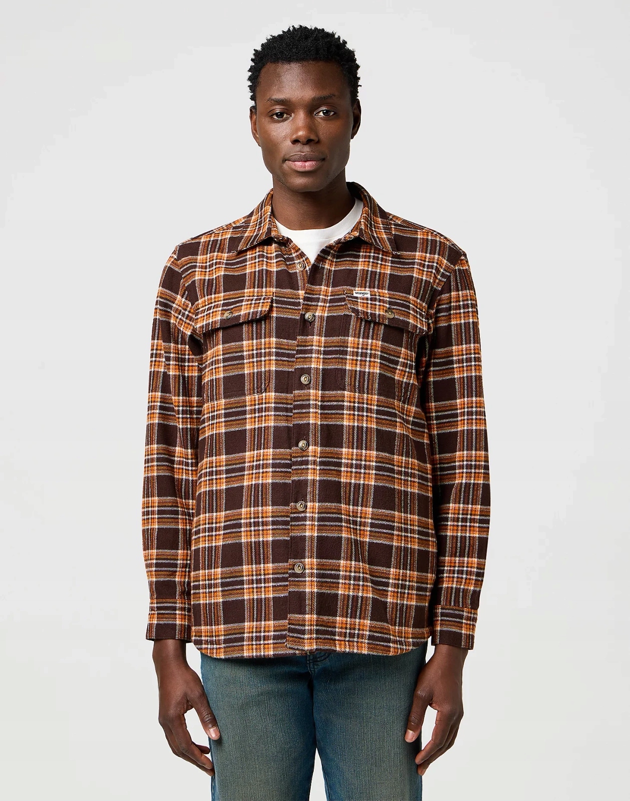Pánská košile Wrangler Overshirt Deep Brown 112372458 XL