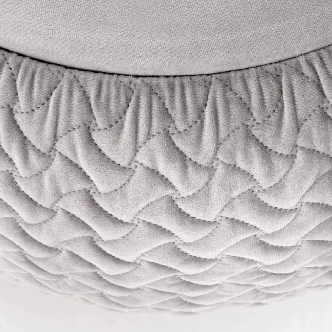 Okrągła Szara Pufa ze Schowkiem Stolik Kawowy BONO Kolekcja Bono