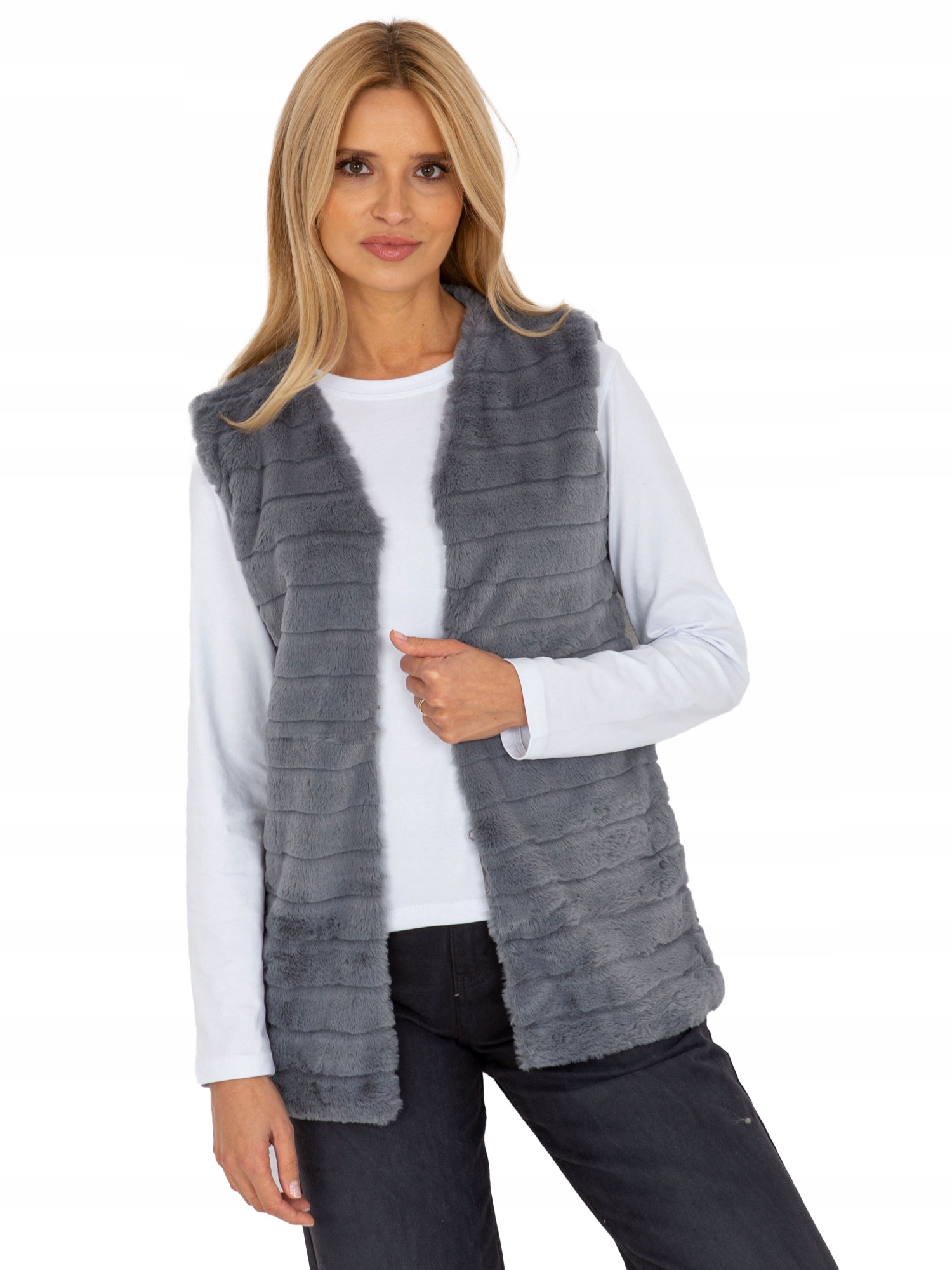 

Kamizelka Futrzana narzutka Bezrękawnik 2XL