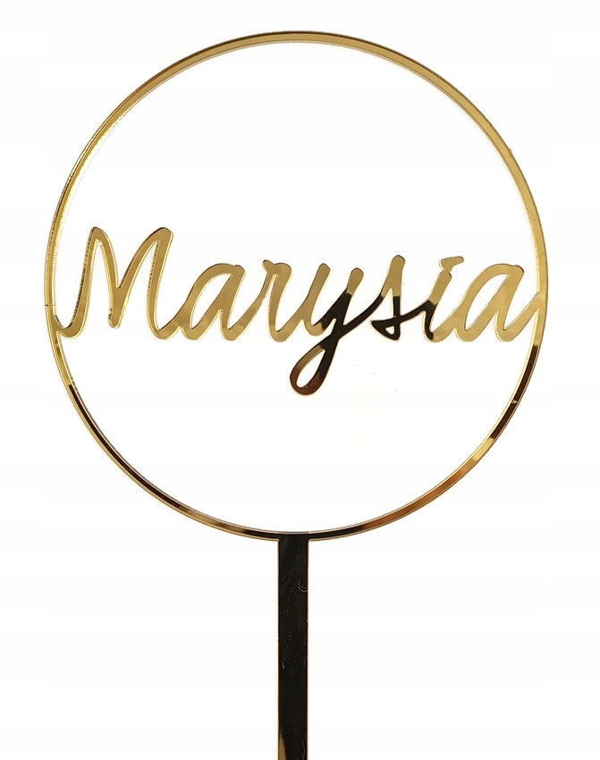 

Topper złoty z imieniem Złote lustro Imię w kole