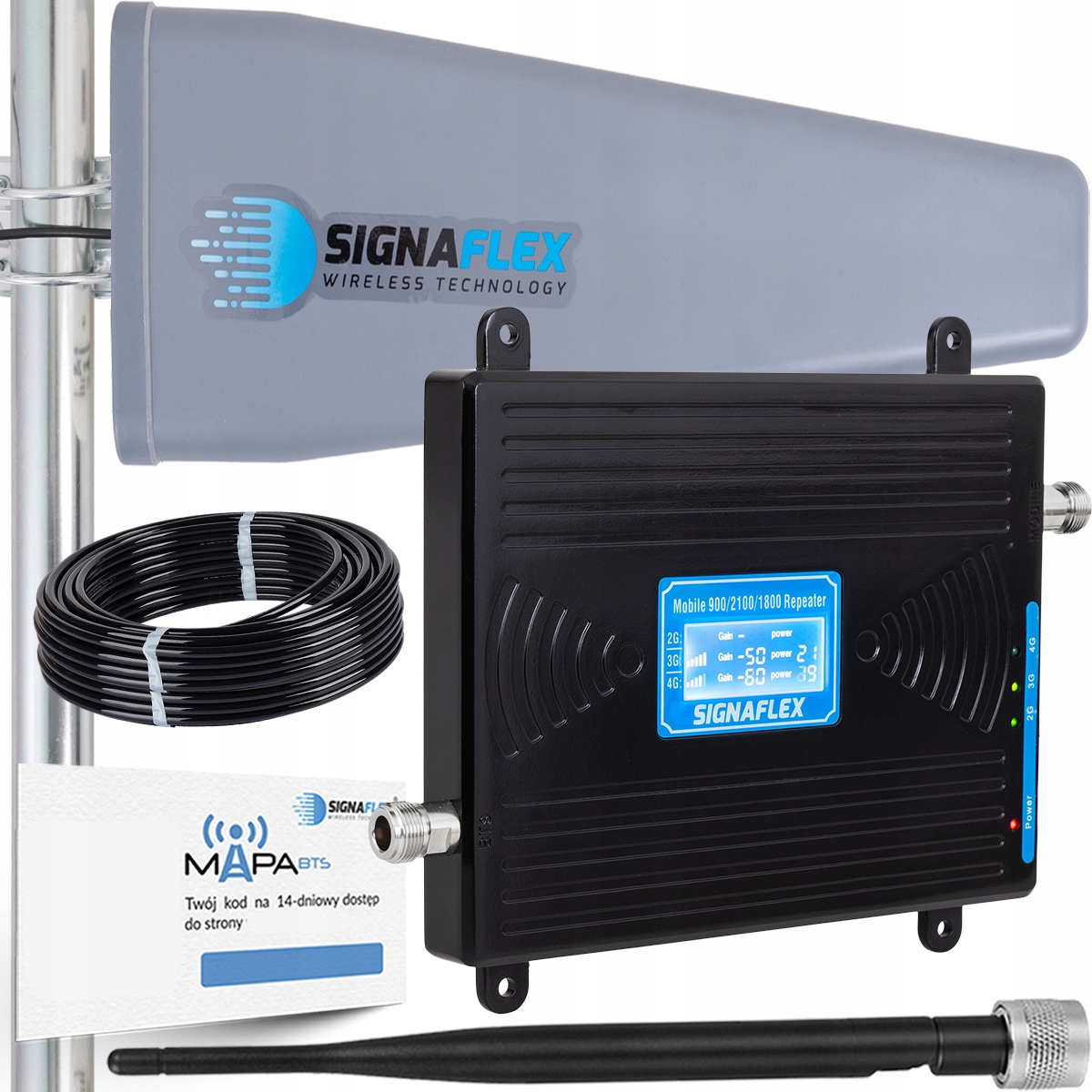 Sada Zosilňovačov Signaflex Gsm/umts/dcs Black LCD LS-GDW2 T2 23dBi 10 m