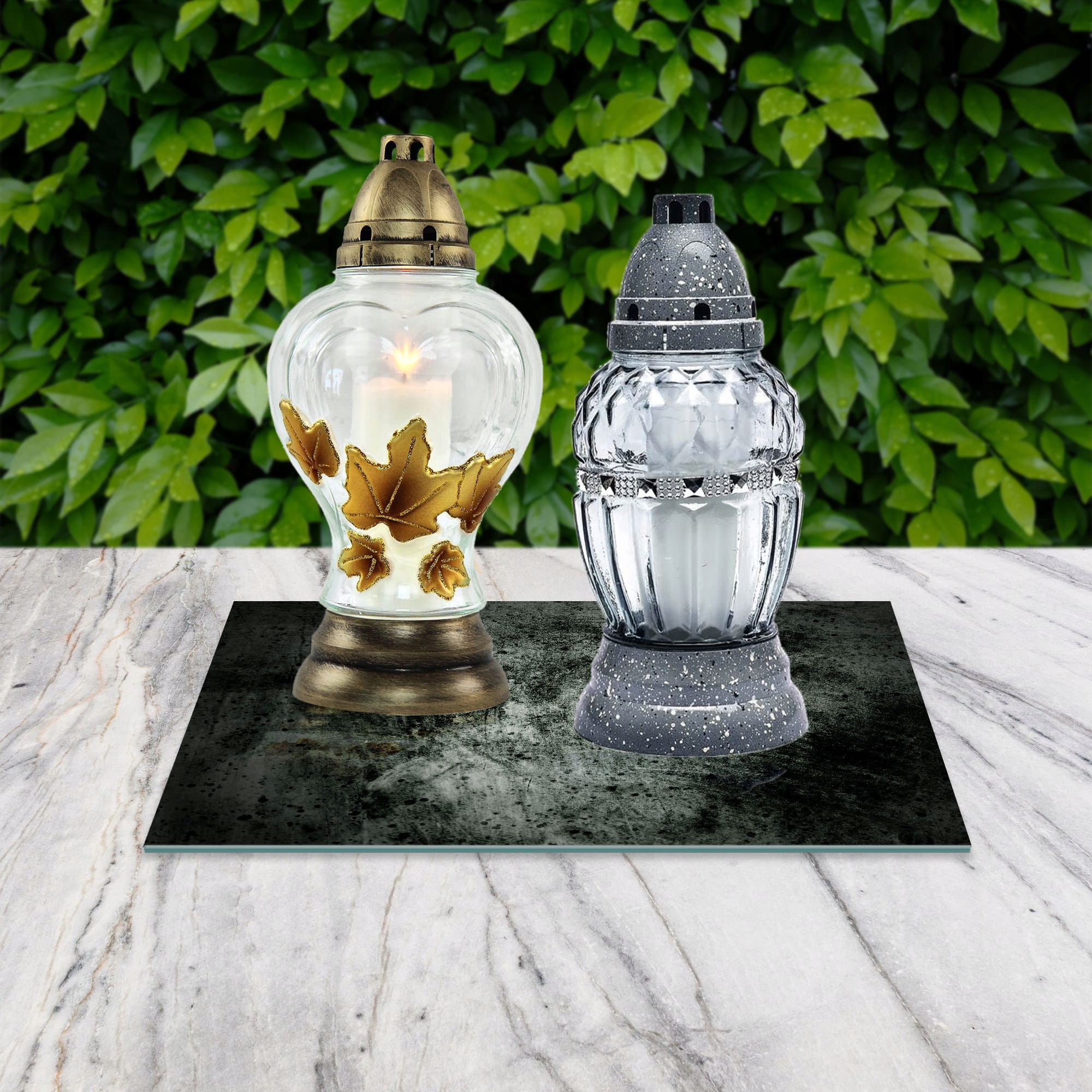 SZKLANA PODSTAWKA POD ZNICZE 40x40cm Beton 32h Marka inna