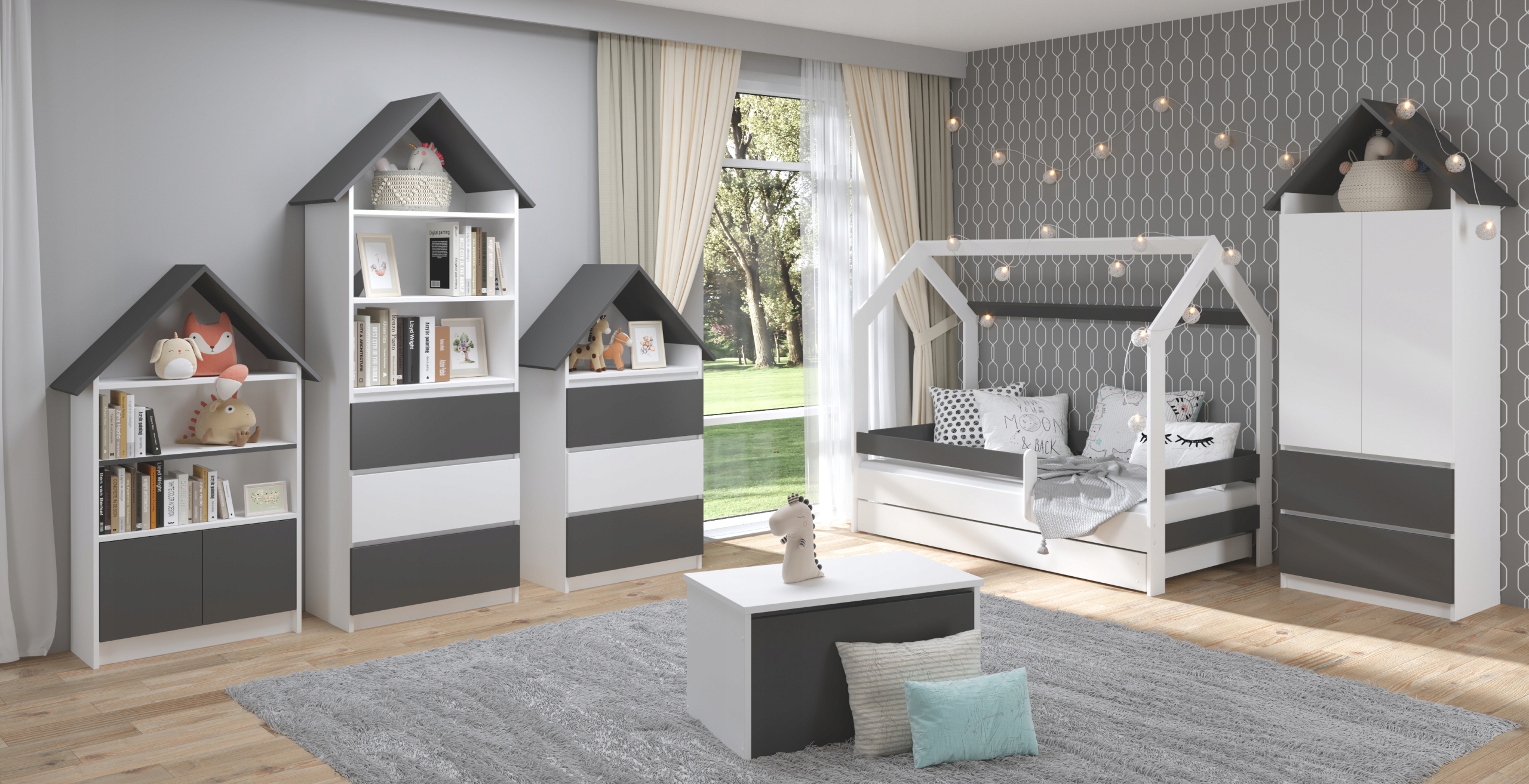 Łóżko dziecięce DOMEK PODWÓJNE BABY BOO 180x80 BIAŁY GŁADKI + RÓŻOWY Liczba miejsc do spania 2