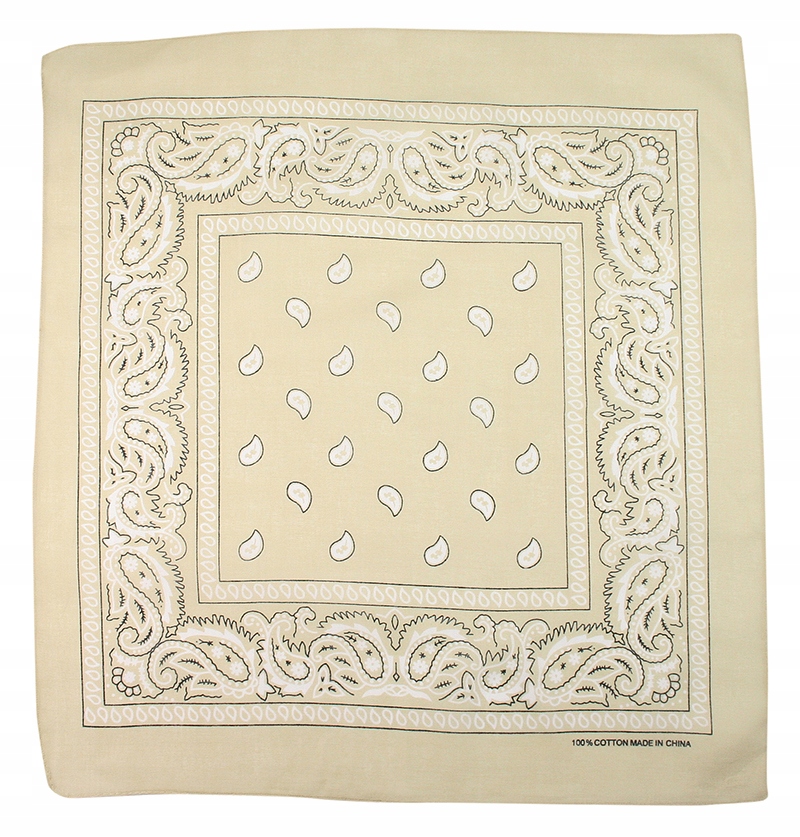 

Bawełniana Bandana, Bandamka Beżowa Paisley