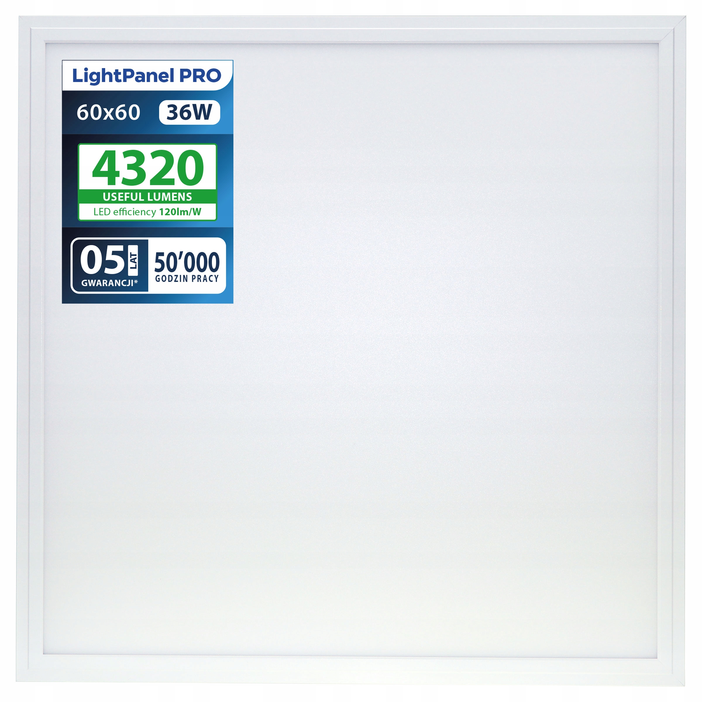 Led panel LightPanel Pro 36W 4320 lm 60x60 kancelářská rastrová lampa armstrong