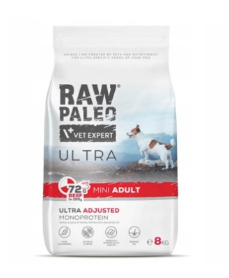 Karma dla psa Raw Paleo Ultra Beef dla Dorosłych Psów Małych Ras 8kg