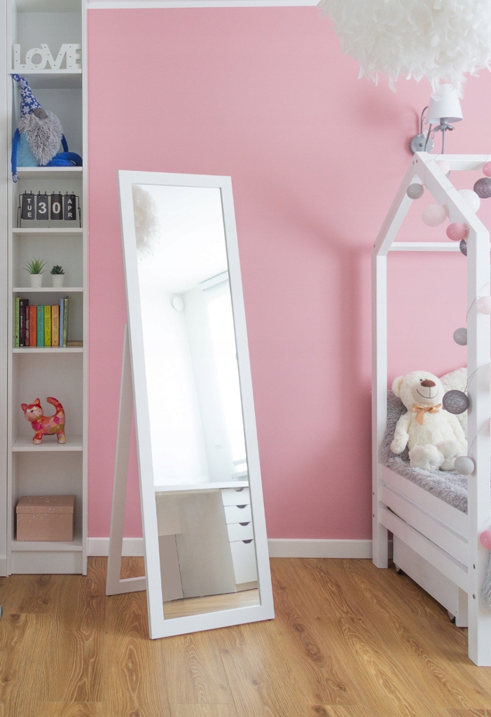 DUŻE lustro STOJĄCE rama PREMIUM 160x50 BIAŁE Szerokość 500 mm