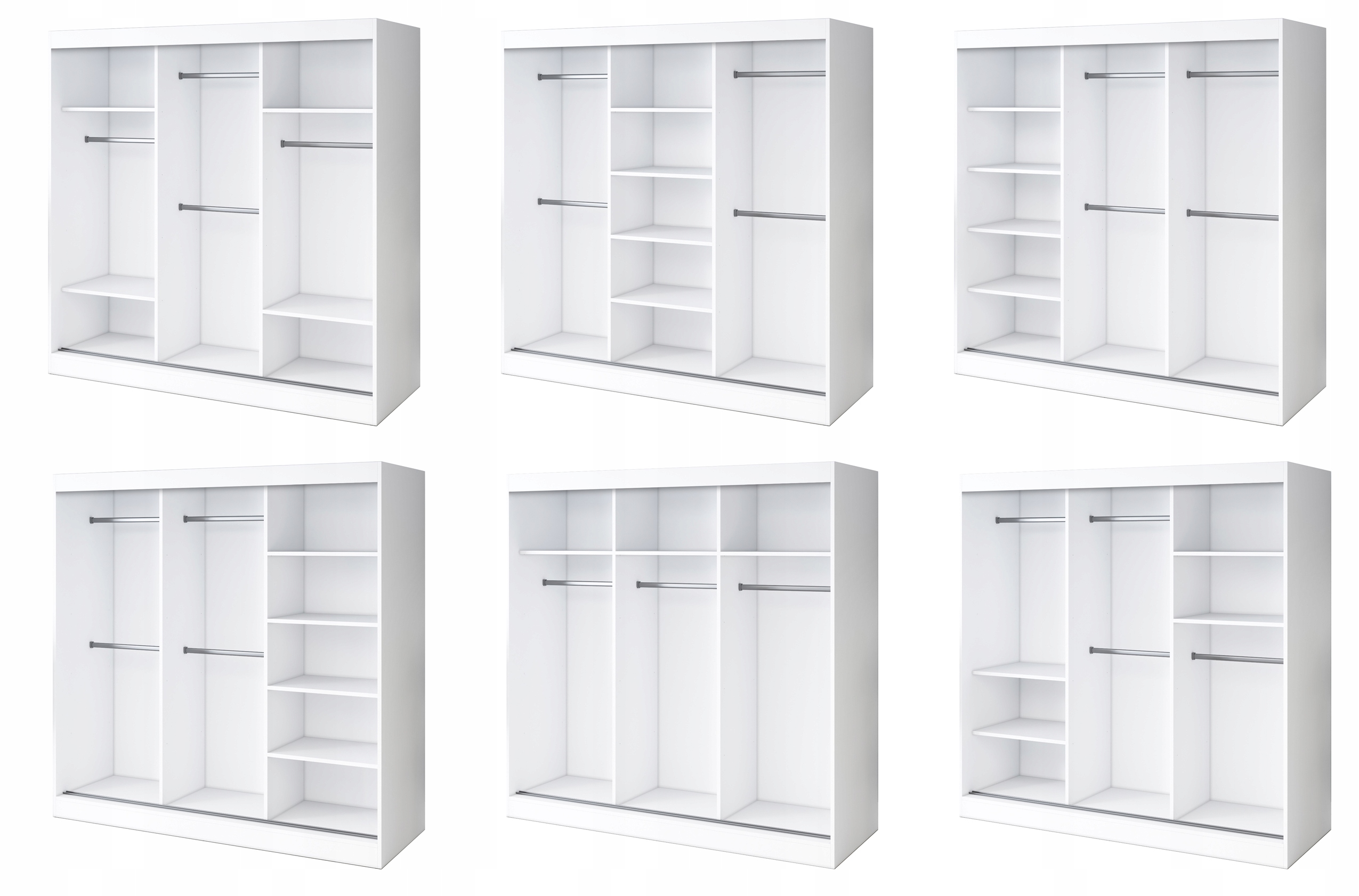 Szafa Przesuwna 200cm Biała- RÓŻNE KONFIGURACJE Kod producenta 200-LXL