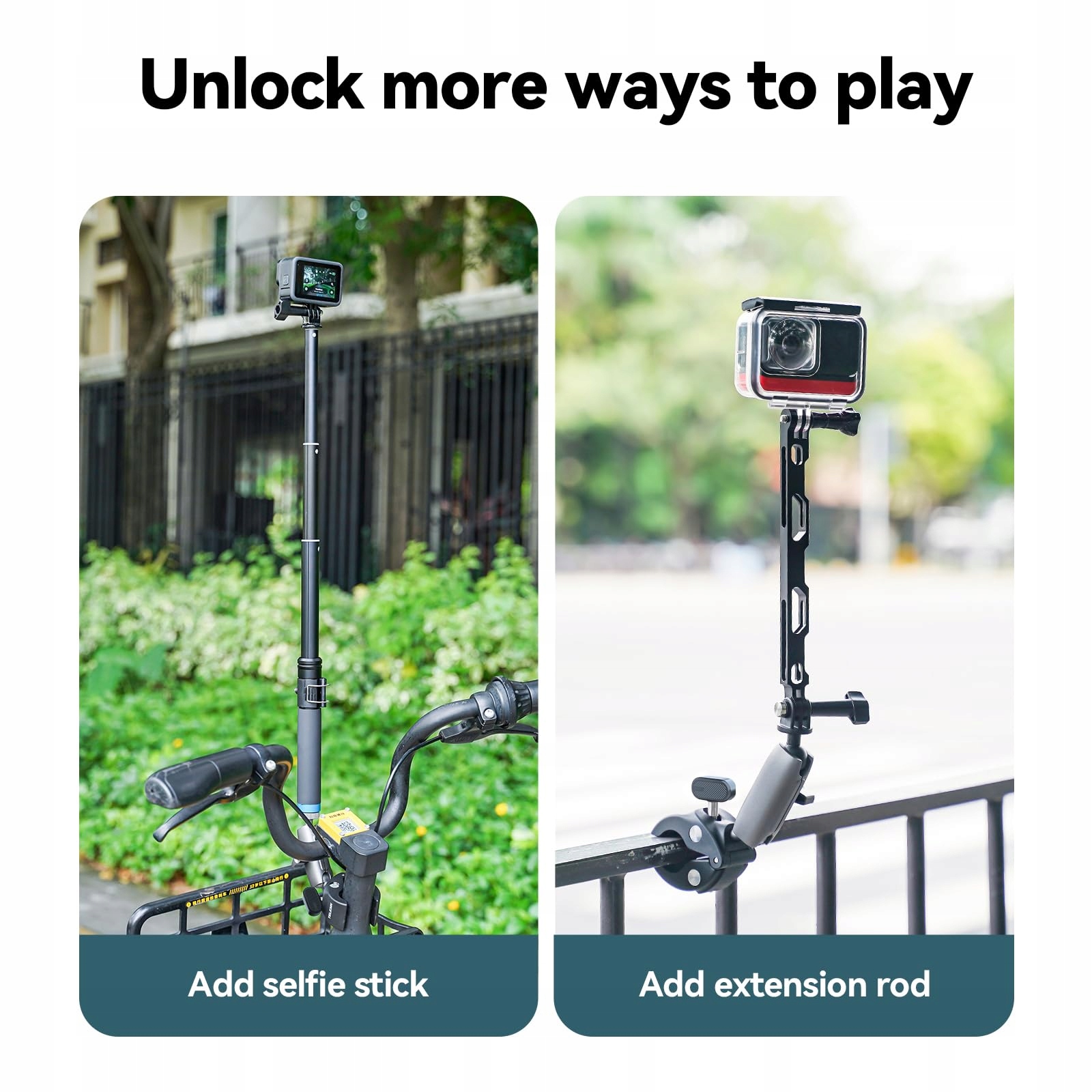 TELESIN Uchwyt Motocyklowy Rowerowy Do GoPro DJI Osmo Insta360 Kamera — miniatura 5