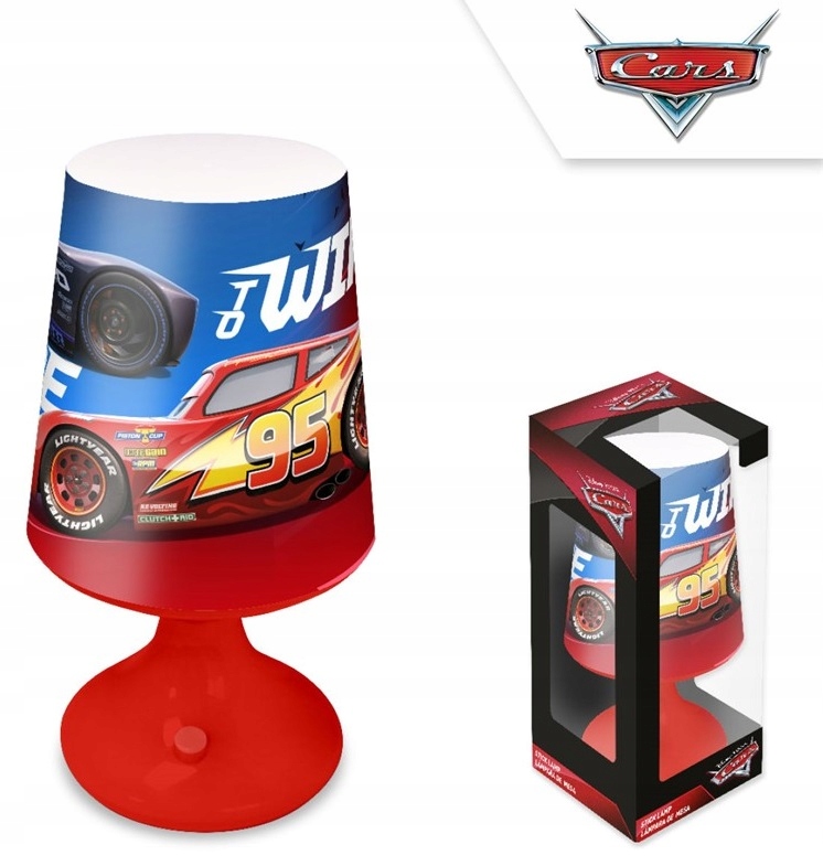 Lampka Disney Cars biurkowa AUTA nocna 3xAAA czerw Zasilanie bateryjne