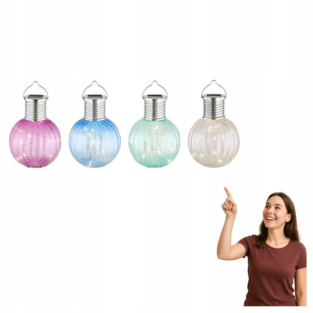 Sada x12ks Solární Led lampa 10x0,06W pro zavěšení Solar 36135-12 Gl