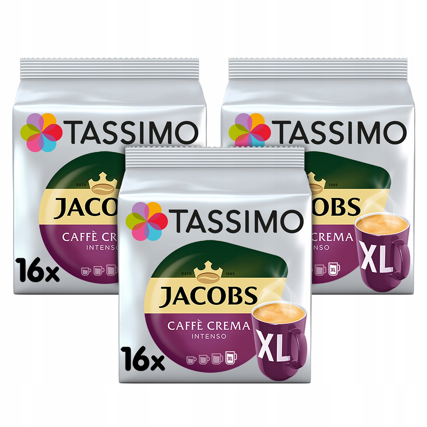 Kapsulki Tassimo Jacobs Caffé Crema XL Intenso 3x 16 szt. [32 kawy]