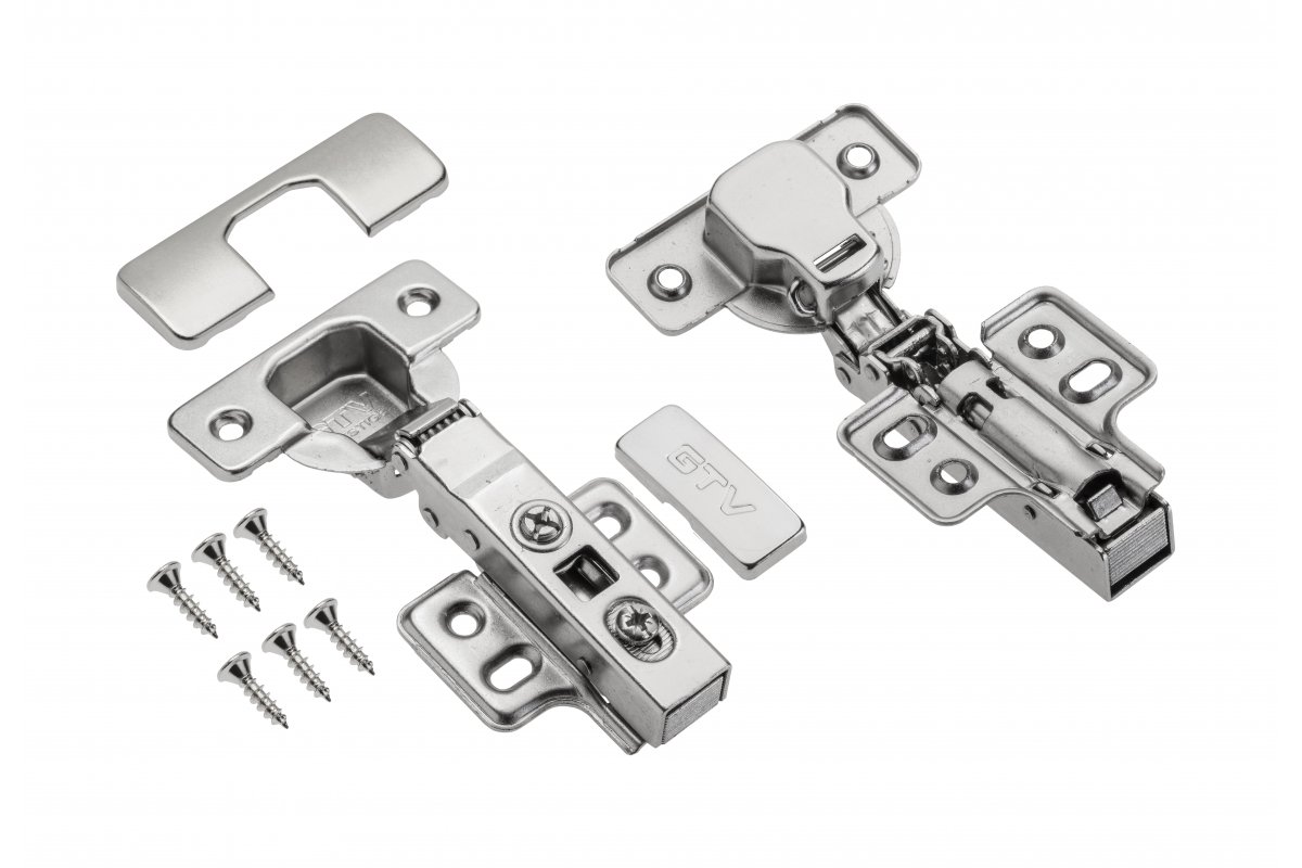 ZAWIAS MEBLOWY GTV PRESTIGE DOMYK DOCIĄG PROSTY NAKŁADANY 4 OTWORY