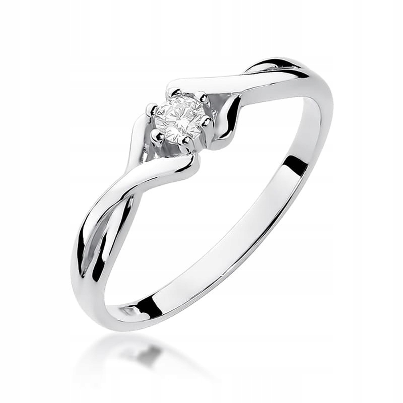 Prstýnek z bílého zlata 585 s očkem, diamant 0,10 ct, dámský, zásnubní