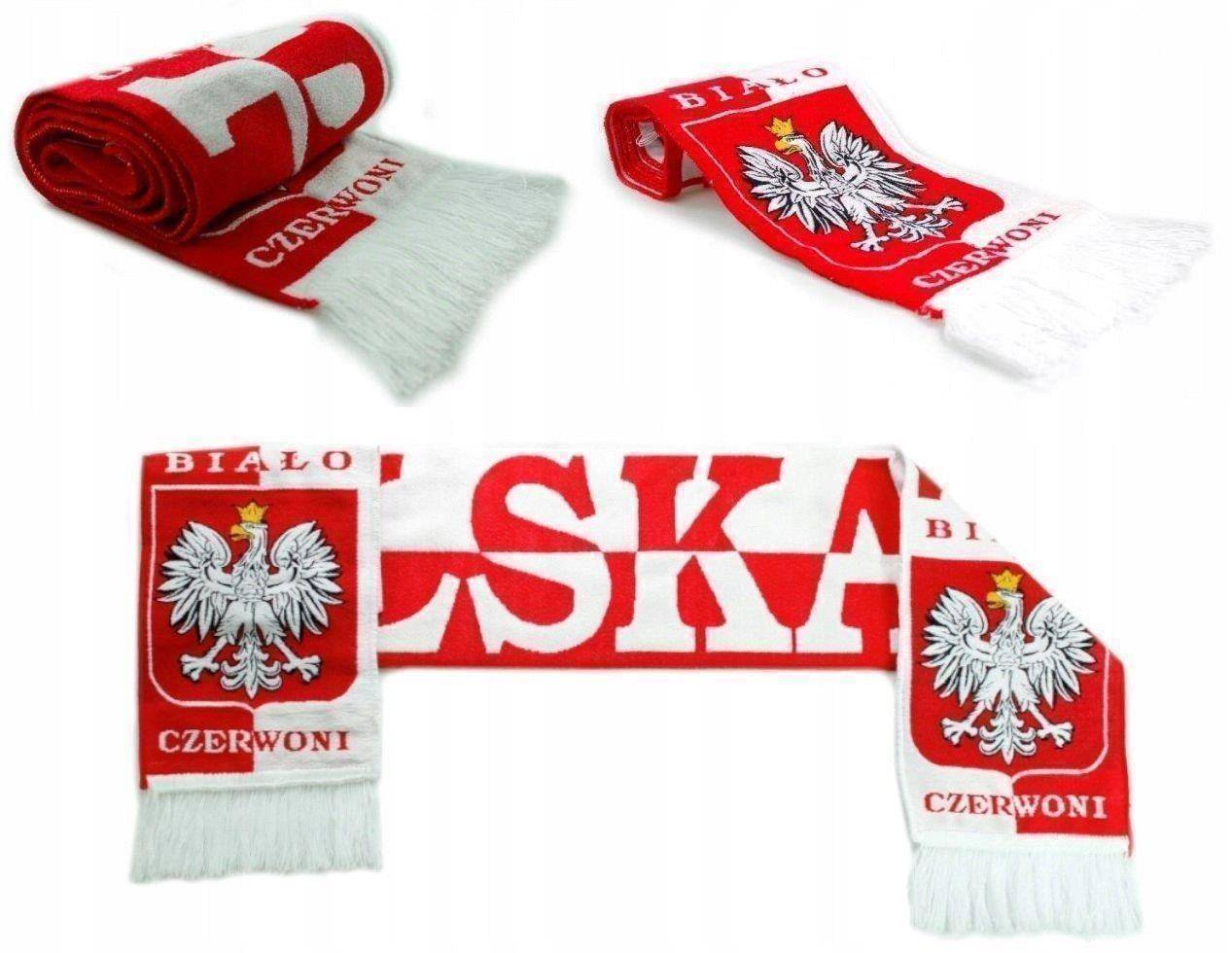 

Dwustronny szalik kibica Polski szaliki 150x20 cm