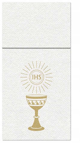 

Kieszonki na sztućce Komunia złote Ihs 25szt