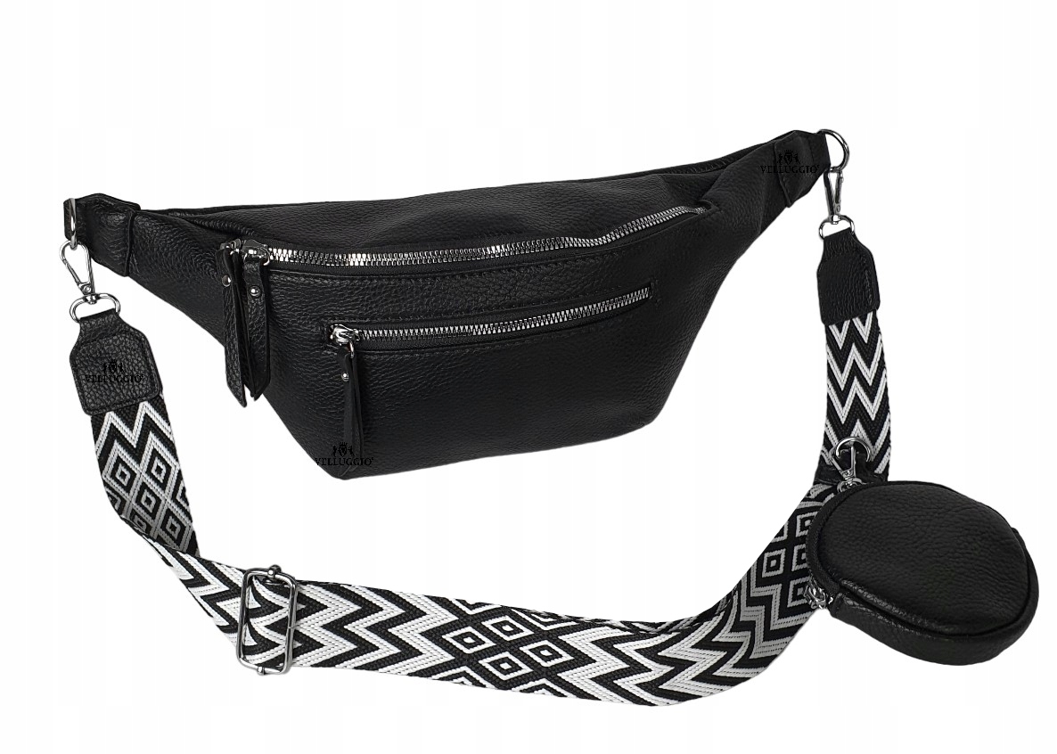 LISTONOSZKA TOREBKA DAMSKA POJEMNA NERKA SASZETKA CROSSBODY NA PASKU