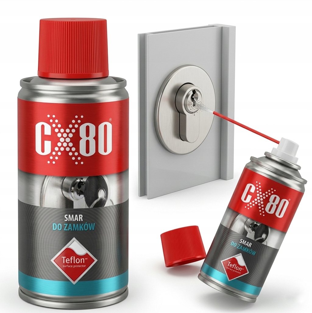CX80 Smar Do Zamków Teflon Wielofunkcyjny Spray 150ML Czyści Chroni CX-80