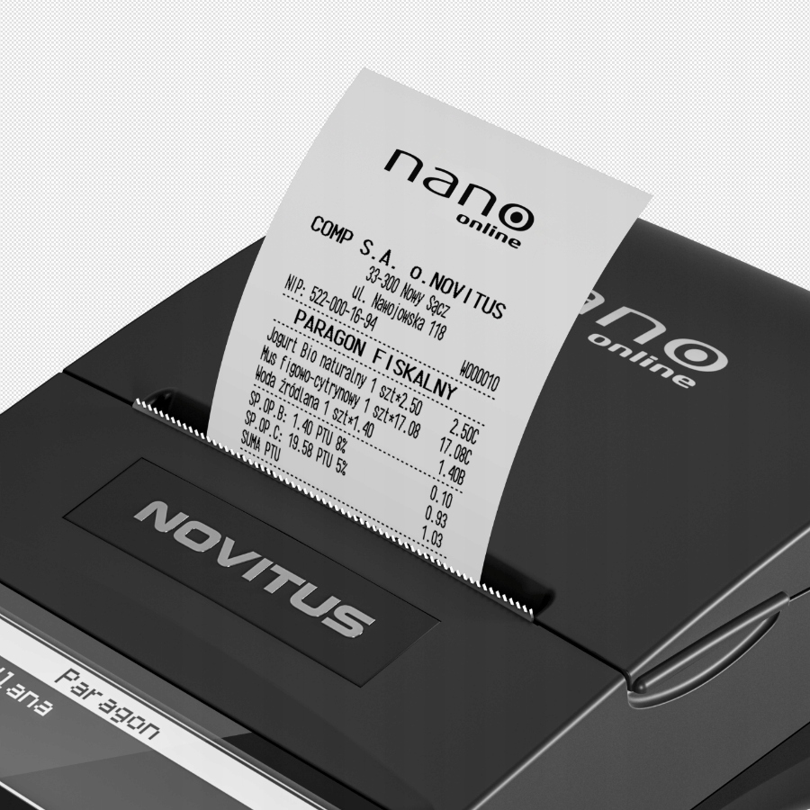 Kasa fiskalna Novitus NANO ONLINE Producent Novitus