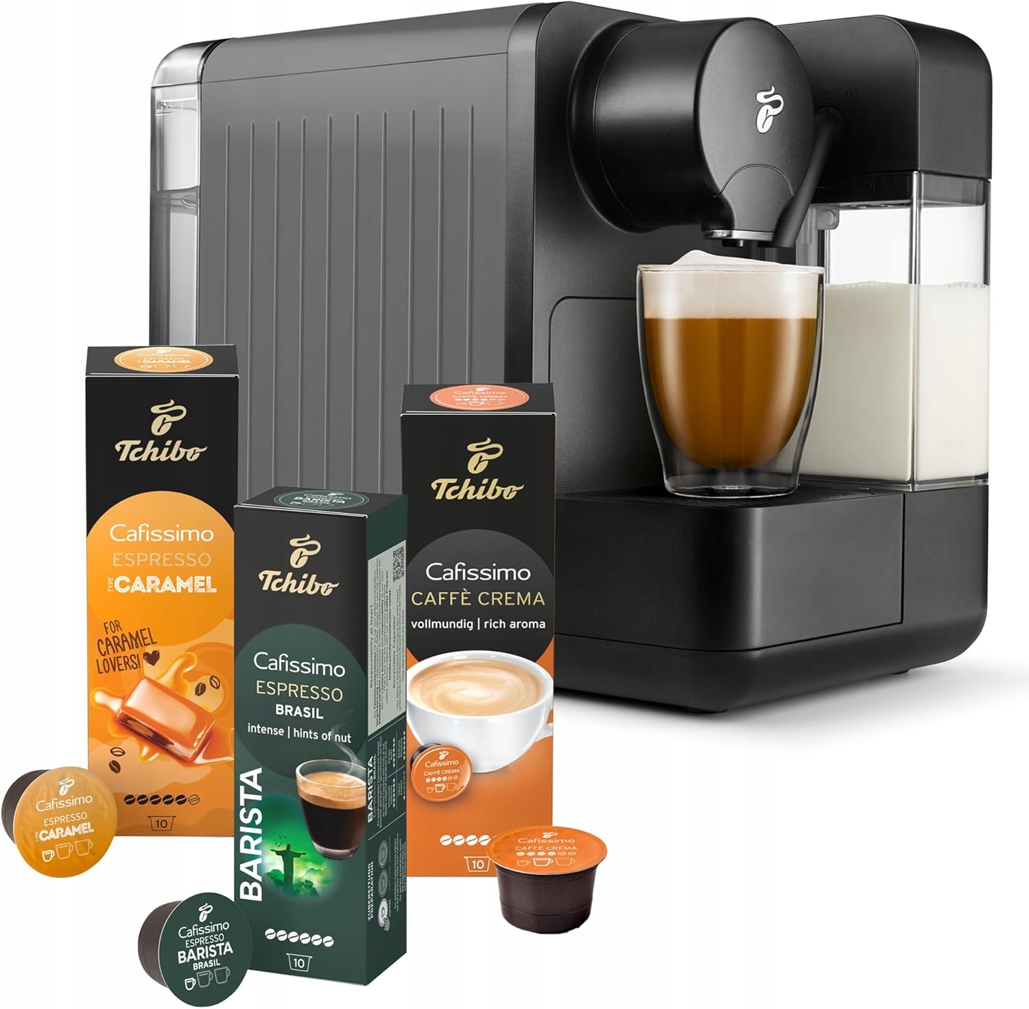 Kapslový Kávovar Tchibo Cafissimo Milk 15 Bar Šedý 30 Kapslí Bonus
